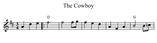 Cowboy, The  - staff notation