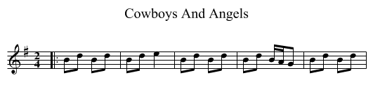 Cowboys And Angels - staff notation