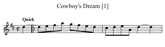Cowboy's Dream [1] - staff notation
