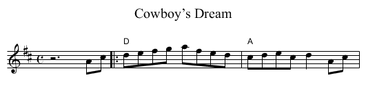 Cowboy’s Dream - staff notation