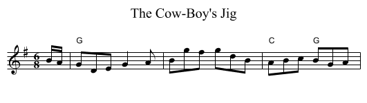 Cow-Boy's Jig, The - staff notation