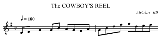 COWBOY'S REEL, The - staff notation