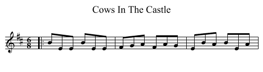 Cows In The Castle - staff notation