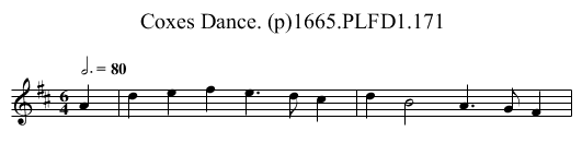 Coxes Dance. (p)1665.PLFD1.171 - staff notation