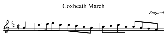 Coxheath March - staff notation