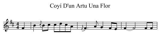 Coyí D'un Artu Una Flor - staff notation
