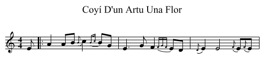 Coyí D'un Artu Una Flor - staff notation