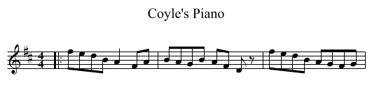 Coyle's Piano - staff notation