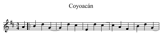 Coyoacán - staff notation