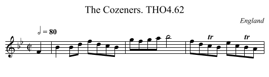 Cozeners. THO4.62, The - staff notation