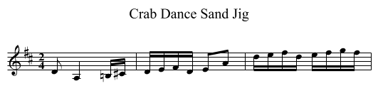 Crab Dance Sand Jig - staff notation
