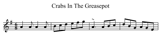 Crabs In The Greasepot - staff notation