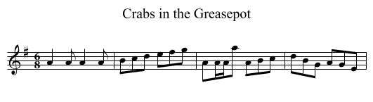 Crabs in the Greasepot - staff notation