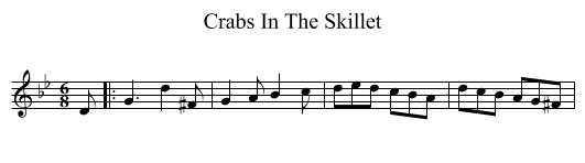 Crabs In The Skillet - staff notation