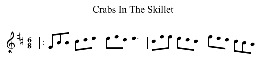 Crabs In The Skillet - staff notation