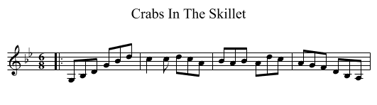 Crabs In The Skillet - staff notation