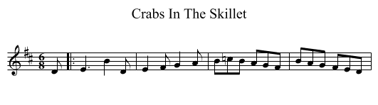 Crabs In The Skillet - staff notation