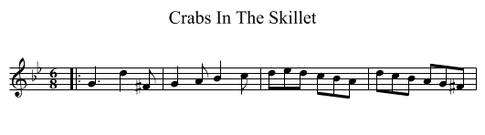 Crabs In The Skillet - staff notation