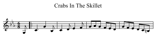 Crabs In The Skillet - staff notation