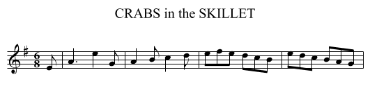 CRABS in the SKILLET - staff notation