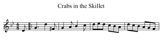 Crabs in the Skillet - staff notation