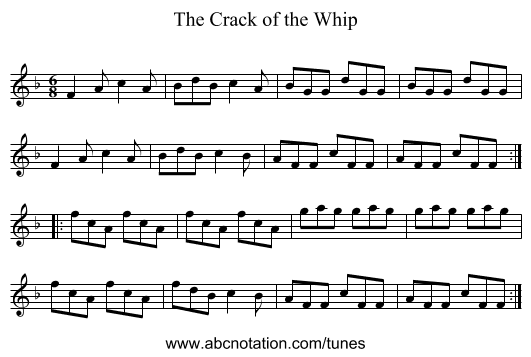 Crack of the Whip, The - staff notation