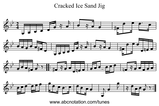 Cracked Ice Sand Jig - staff notation