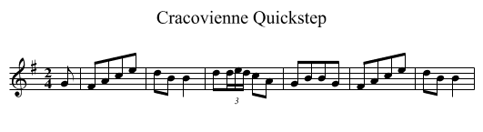 Cracovienne Quickstep - staff notation