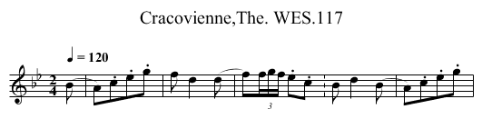 Cracovienne,The. WES.117 - staff notation