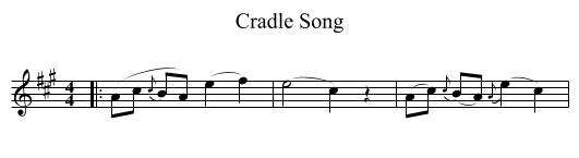 Cradle Song - staff notation