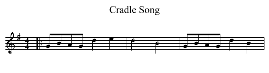 Cradle Song - staff notation