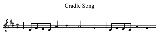 Cradle Song - staff notation
