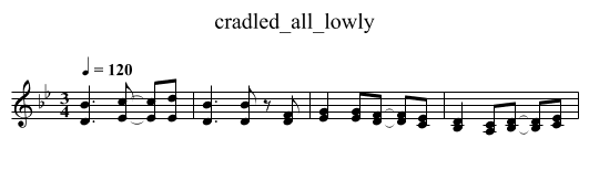 cradled_all_lowly - staff notation