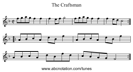 Craftsman, The - staff notation