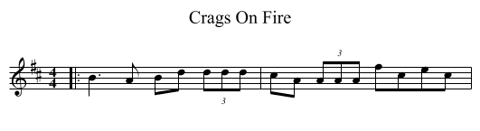 Crags On Fire - staff notation