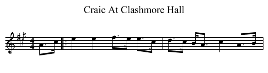 Craic At Clashmore Hall - staff notation