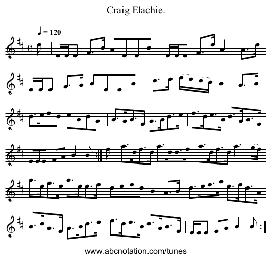 Craig Elachie. - staff notation