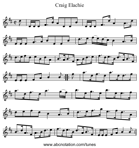 Craig Elachie - staff notation