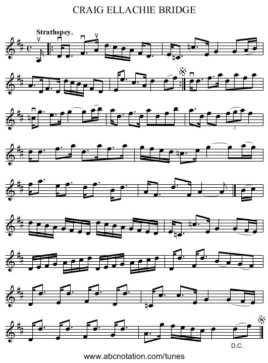 CRAIG ELLACHIE BRIDGE - staff notation