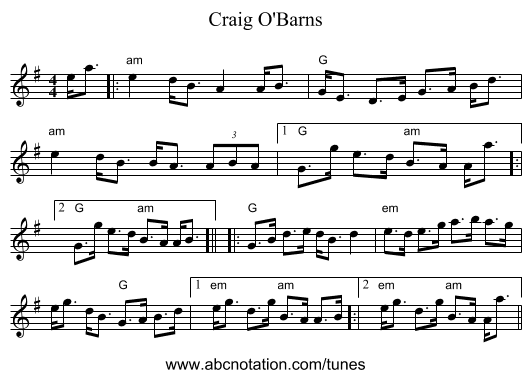 Craig O'Barns - staff notation