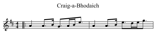 Craig-a-Bhodaich - staff notation