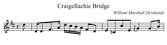 Craigellachie Bridge - staff notation