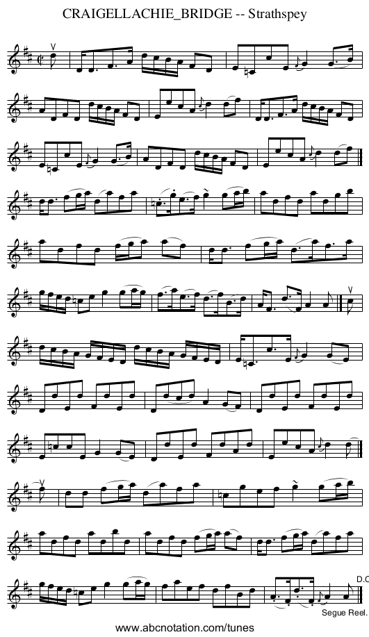CRAIGELLACHIE_BRIDGE -- Strathspey - staff notation