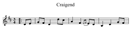 Craigend - staff notation