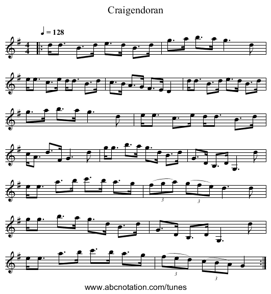 Craigendoran - staff notation
