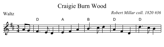 Craigie Burn Wood - staff notation