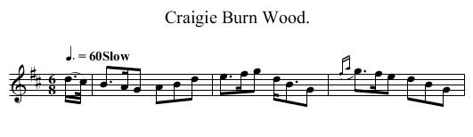 Craigie Burn Wood. - staff notation