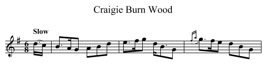 Craigie Burn Wood - staff notation