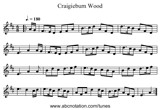 Craigieburn Wood - staff notation