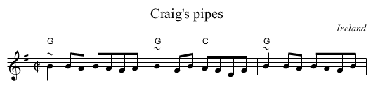 Craig's pipes - staff notation